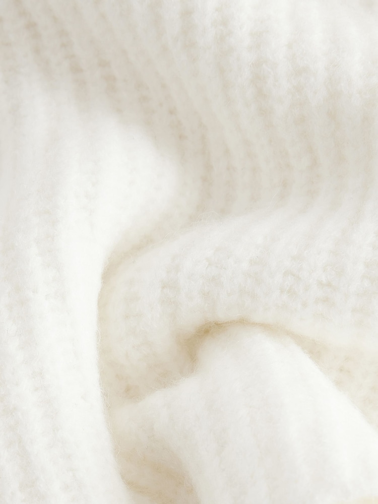 White Ecru Pearl Embellished Button Knitted Cardigan - Image 8 of 10