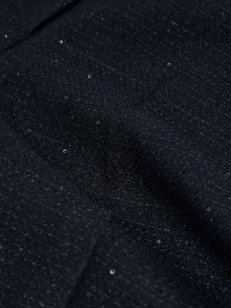 Reiss Navy Anneleise Sequin-Detail Wide-Leg Woven Trousers - Image 7 of 7 Reiss Navy Anneleise Sequin-Detail Wide-Leg Woven Trousers - Image 7 of 7