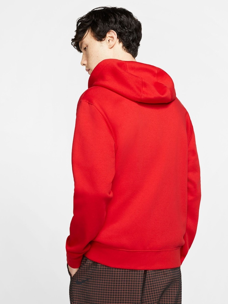 Röd - Nike Club Zip Up Huvtröja - Bild 2 av 6