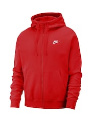 Röd - Nike Club Zip Up Huvtröja - Bild 3 av 6