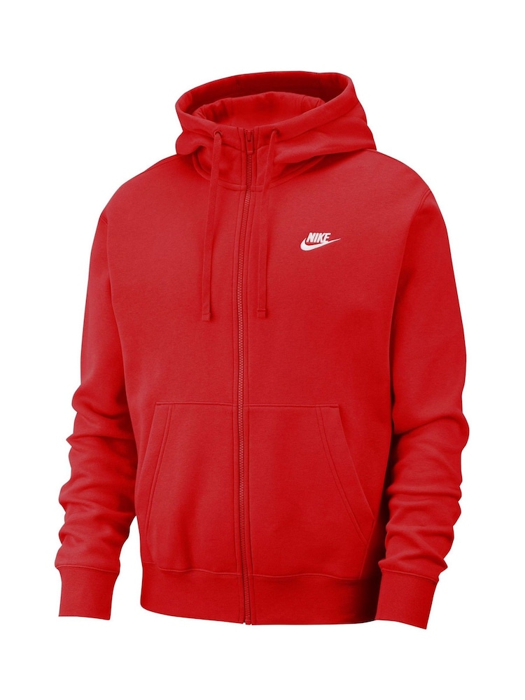 Rouge - Nike Club Zip Up Sweat-shirt à capuche - Image 3 of 6