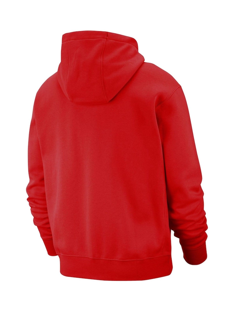 Rouge - Nike Club Zip Up Sweat-shirt à capuche - Image 4 of 6