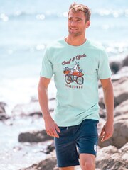 Brakeburn Blue Seagul 100% Cotton T-Shirt - Image 1 of 5