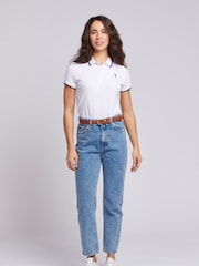 U.S. Polo Assn. White Regular Fit Womens Pique Polo Shirt - Image 2 of 7
