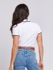 U.S. Polo Assn. White Regular Fit Womens Pique Polo Shirt - Image 3 of 7