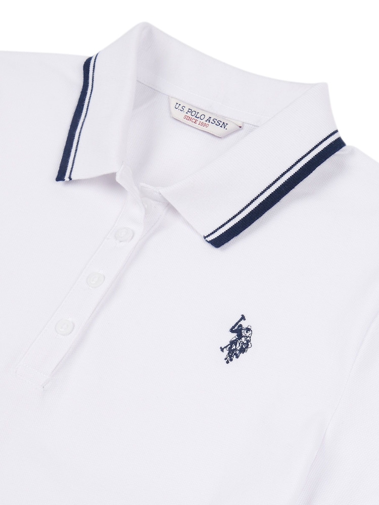 U.S. Polo Assn. White Regular Fit Womens Pique Polo Shirt - Image 7 of 7