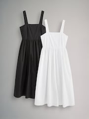 The Set Black/White 2 Pack 100% Cotton Poplin Sundress - Image 2 of 13