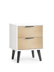 Julian Bowen White Alba 2 Drawer Bedside Table - Image 2 of 4