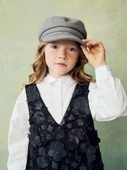 Black 3D Flower Pinafore and Shirt Set (3-16yrs) - Image 4 of 10