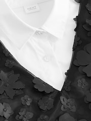 Black 3D Flower Pinafore and Shirt Set (3-16yrs) - Image 9 of 10