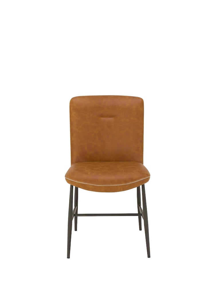 Barker and Stonehouse Brown Tanner Faux Leather Dining Chair - Image 2 of 6