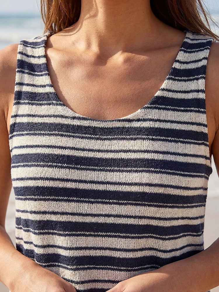 Roman Black Stripe Stretch Vest Top - Image 4 of 4 Roman Black Stripe Stretch Vest Top - Image 4 of 4