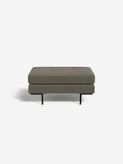 MADE.COM Cotton Weave Dark Olive Harlow Footstool - Image 2 of 3