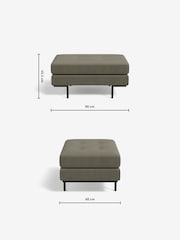 MADE.COM Cotton Weave Dark Olive Harlow Footstool - Image 3 of 3