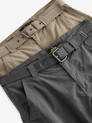 Charcoal Grey/Stone Belted Tech Cargo Trousers 2 Pack - Image 15 of 17