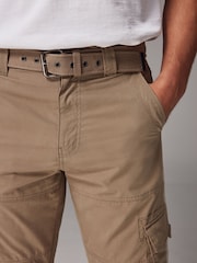 Charcoal Grey/Stone Belted Tech Cargo Trousers 2 Pack - Image 5 of 17