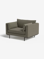 MADE.COM Cotton Weave Dark Olive Harlow Loveseat - Image 1 of 3