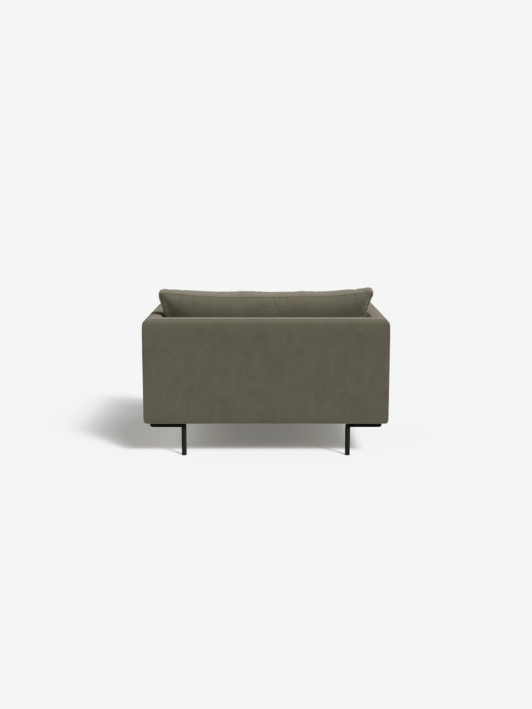 MADE.COM Cotton Weave Dark Olive Harlow Loveseat - Image 2 of 3