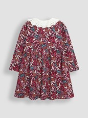 JoJo Maman Bébé Berry Pink Bunny Meadow Floral Broderie Collar Dress - Image 2 of 3