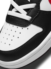 Nike White/Black Red Junior Court Borough Mid Trainers - Image 11 of 11