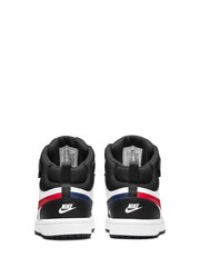 Nike White/Black Red Junior Court Borough Mid Trainers - Image 4 of 11