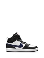 Nike White/Black Red Junior Court Borough Mid Trainers - Image 7 of 11