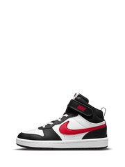 Nike White/Black Red Junior Court Borough Mid Trainers - Image 8 of 11