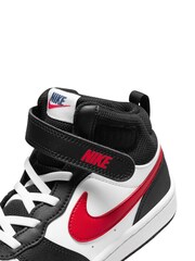 Nike White/Black Red Junior Court Borough Mid Trainers - Image 9 of 11