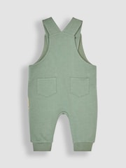 JoJo Maman Bébé Khaki Green Dinosaur Appliqué Dungarees & Top Set - Image 3 of 6