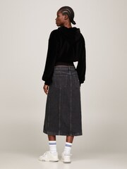 Tommy Jeans Black 100% Cotton Velour Hoodie - Image 2 of 5