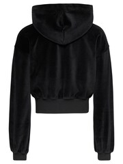 Tommy Jeans Black 100% Cotton Velour Hoodie - Image 4 of 5