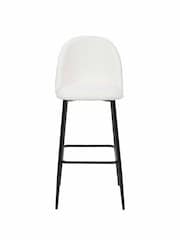 Pacific White Turi Boucle Bar Stool with Black Legs - Image 2 of 6