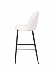 Pacific White Turi Boucle Bar Stool with Black Legs - Image 4 of 6