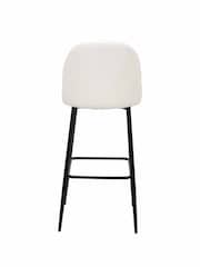 Pacific White Turi Boucle Bar Stool with Black Legs - Image 5 of 6