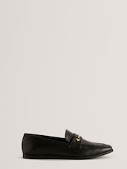 Ted Baker Black Zoee Flat Loafers With Signature Bar - Image 1 of 5