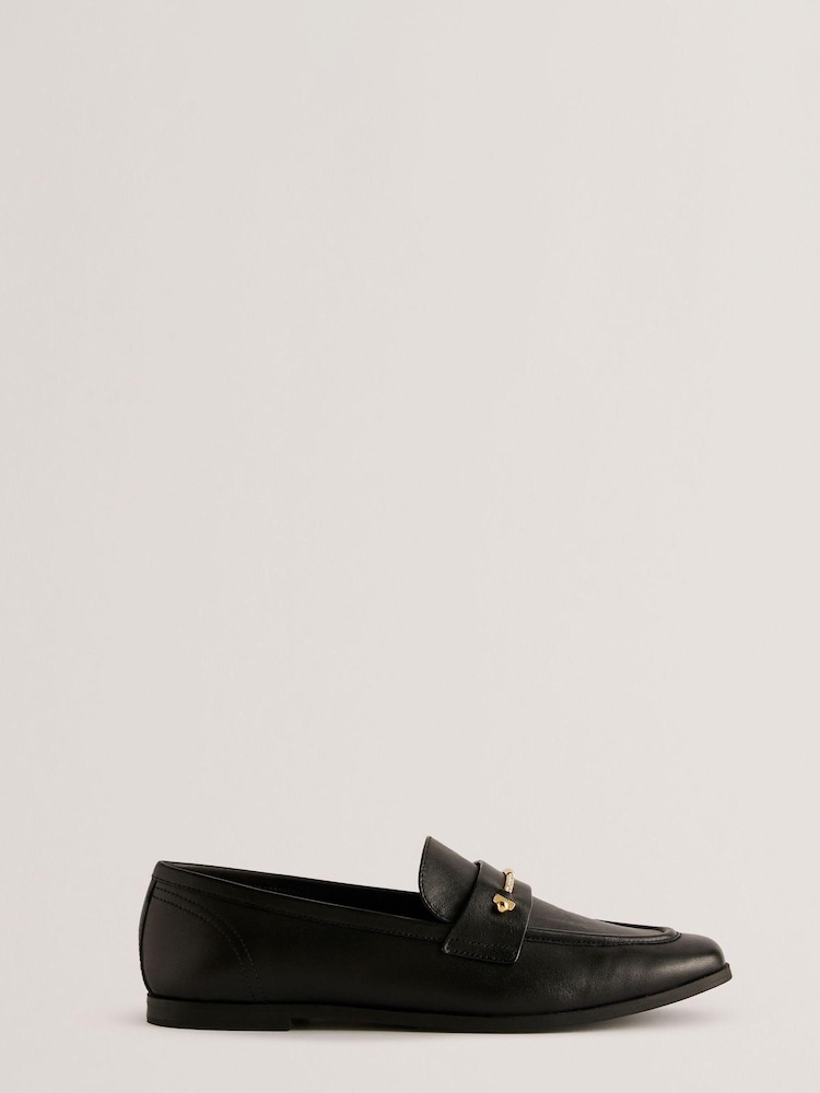 Ted Baker Black Zoee Flat Loafers With Signature Bar - Image 1 of 5