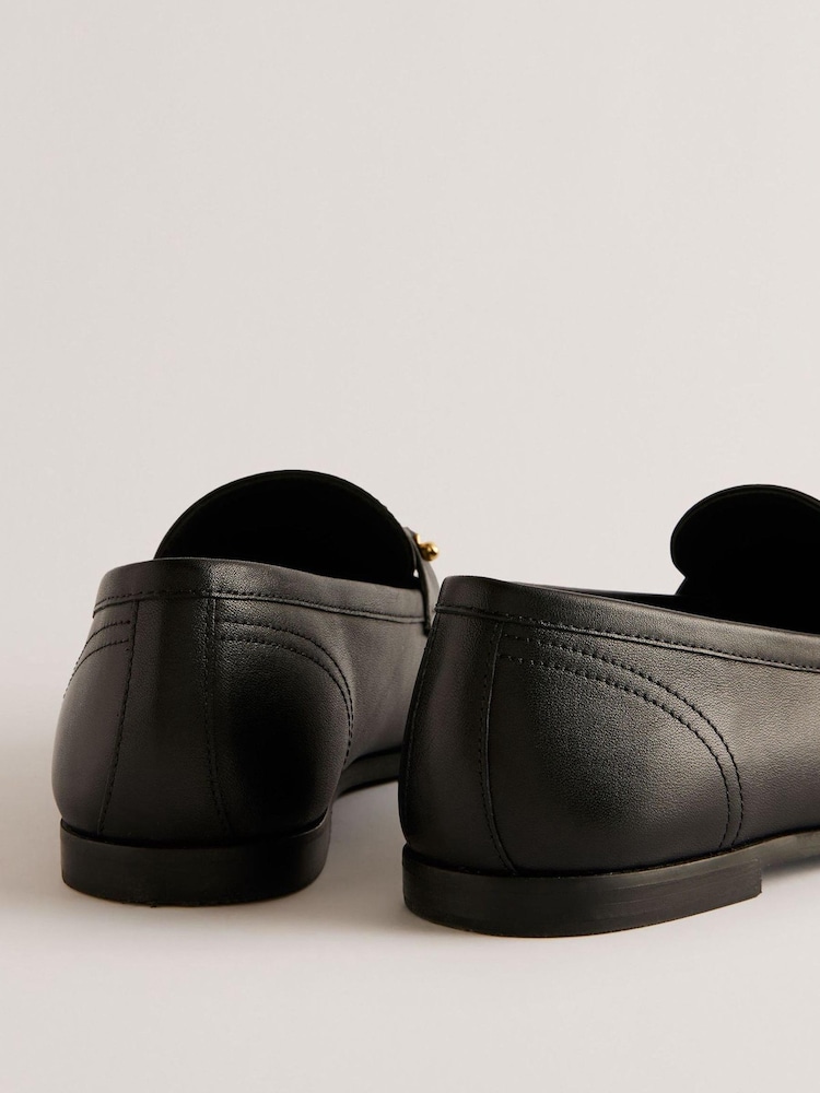 Ted Baker Black Zoee Flat Loafers With Signature Bar - Image 3 of 5