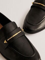 Ted Baker Black Zoee Flat Loafers With Signature Bar - Image 4 of 5