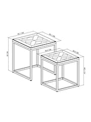 Bentley Designs Fumed Oak Brass Athena Nest Of Tables - Image 4 of 4
