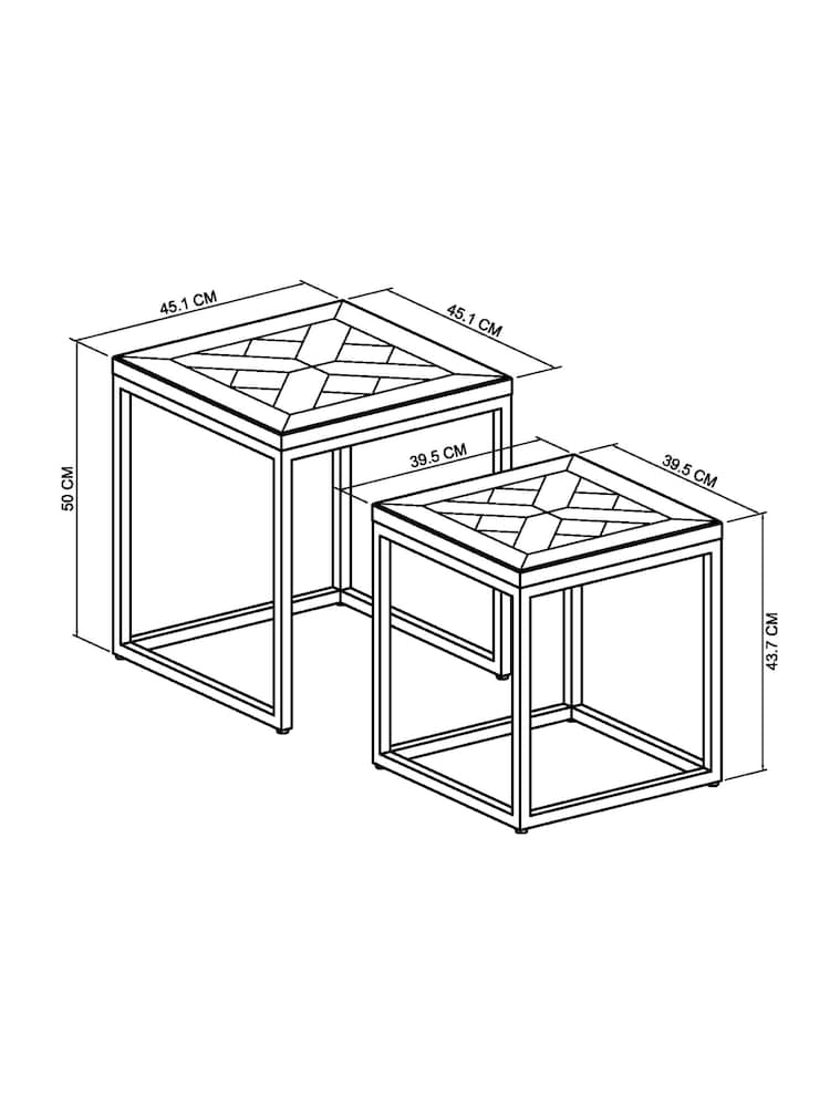 Bentley Designs Fumed Oak Brass Athena Nest Of Tables - Image 4 of 4