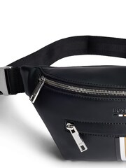 BOSS Black Faux-Leather Belt Bag With Signature Stripe - Image 6 of 6