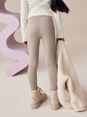 Beige Seamless Ribbed High Waist Leggings (3-16yrs) - Image 3 of 8