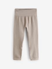 Beige Seamless Ribbed High Waist Leggings (3-16yrs) - Image 5 of 8