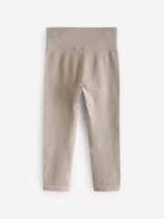 Beige Seamless Ribbed High Waist Leggings (3-16yrs) - Image 6 of 8