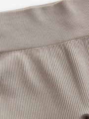 Beige Seamless Ribbed High Waist Leggings (3-16yrs) - Image 7 of 8