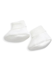 Mamas & Papas 2 Piece Fine Knit 100% Cotton Hat & Booties Set - Image 4 of 4