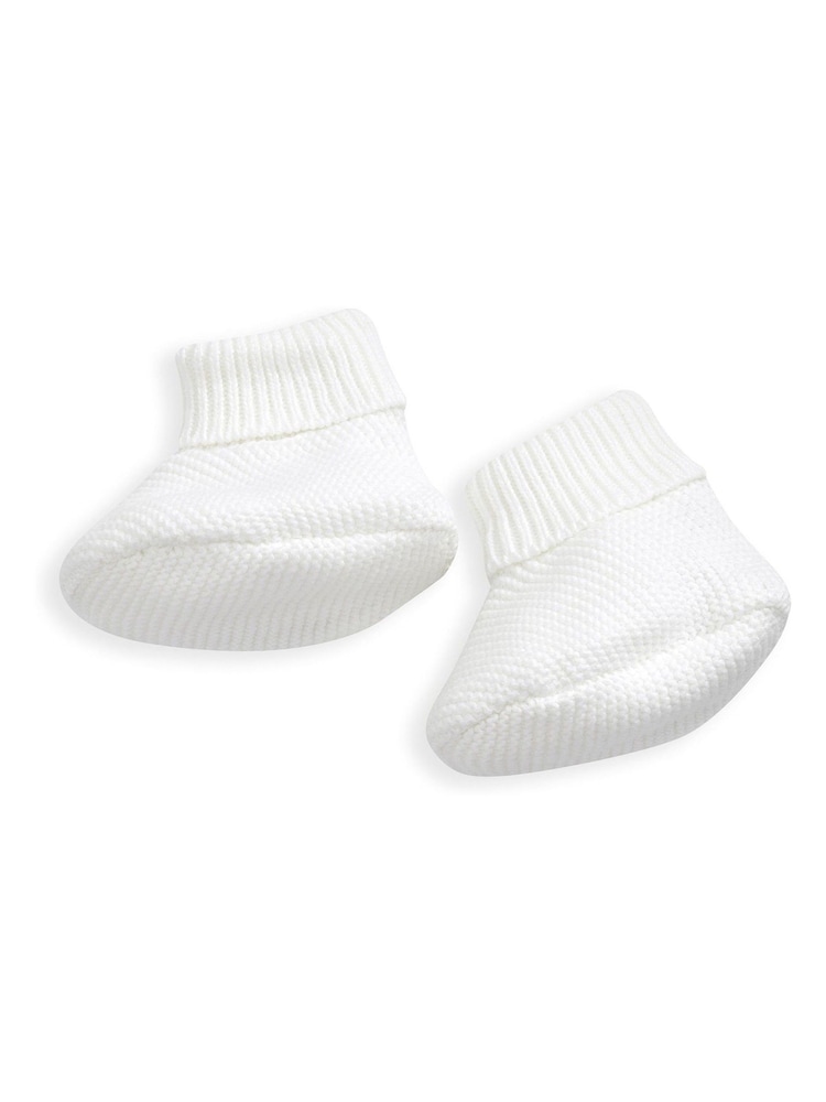 Mamas & Papas 2 Piece Fine Knit 100% Cotton Hat & Booties Set - Image 4 of 4