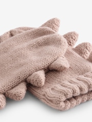 Neutral Dinosaur Hat and Mittens Set (3mths-6yrs) - Image 3 of 5