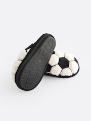 Black/White Fluffy Football Slippers Mules - Image 5 of 5