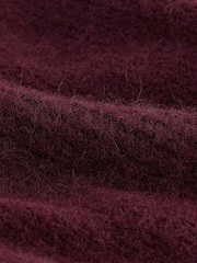 Red Burgundy Relaxed Fit Soft Touch V-Neck Knitted Jumper with Wool - Image 4 of 4